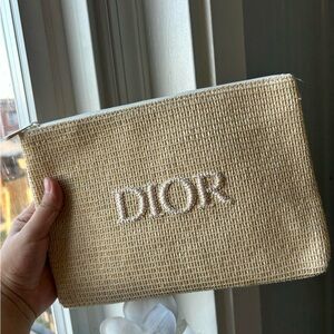 Dior Woven Beige Cosmetic Bag